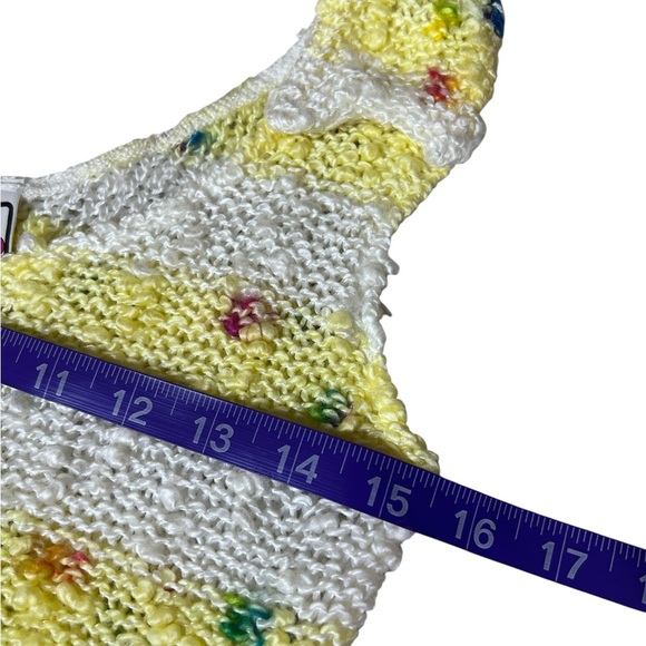 Vintage British Knit Crochet Textured Miss Sparks Mod Sleeveless Yellow Top - Picture 6 of 10